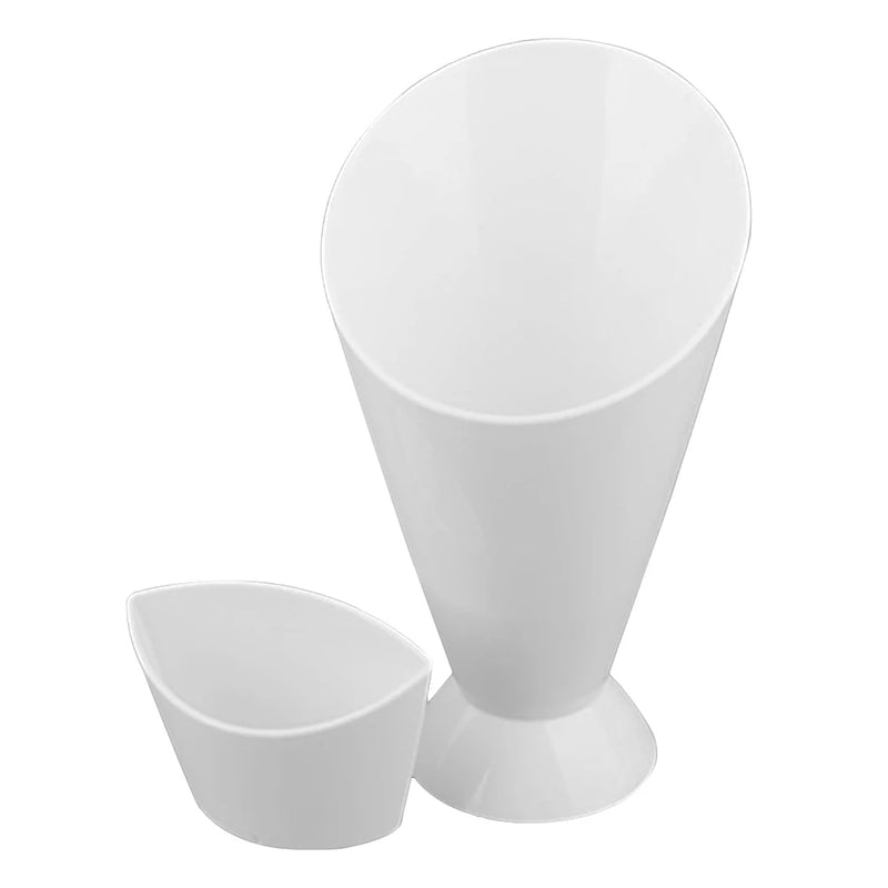 Fries Shelf Holder Assorted Sauce Chips Dip Snack Cone Stand Plastic Dip Cup Two Cup-mouth Tableware Tray Container Kitchen Tool