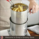 Stainless Steel Fryer with French Fries and Chicken Wings Household Small Oil Pot with Filter Screen Tianfu Luo Pot Cooking Tool