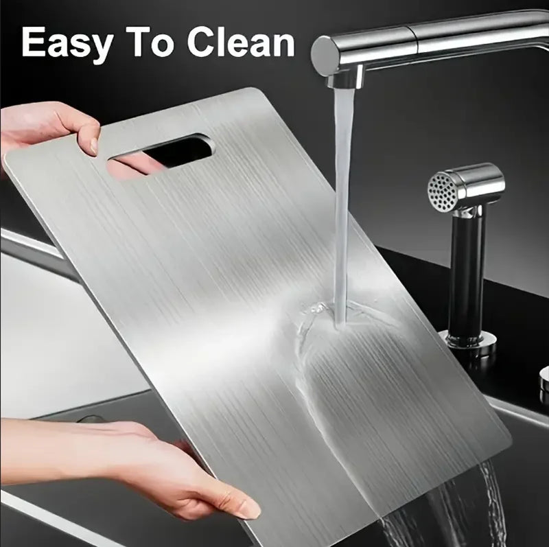 Titanium Cutting Boards for Kitchen Stainless Board 304 Steel Thickened Double Sided Food Grade Portable Fruit Meat Chopping