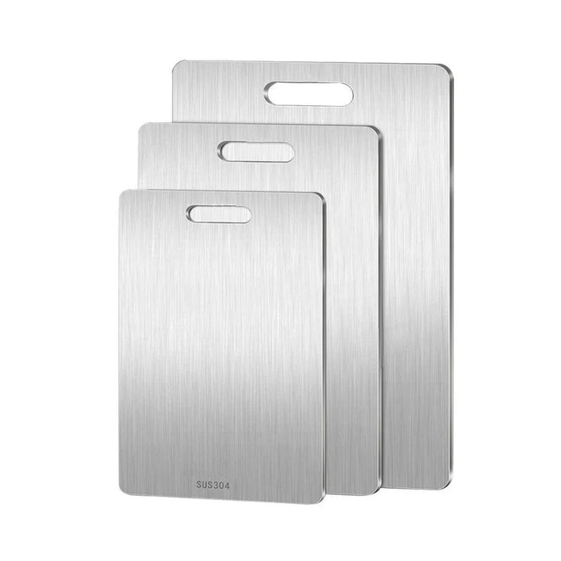 Titanium Cutting Boards for Kitchen Stainless Board 304 Steel Thickened Double Sided Food Grade Portable Fruit Meat Chopping