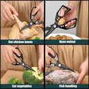 High Quality Multifunctional Kitchen Scissors Chicken Bone Scissors Fish Scale Scraper Bottle Opener Walnut Clip Kitchen Knife