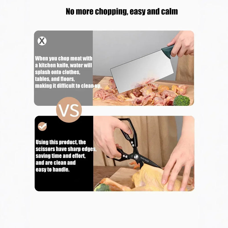 High Quality Multifunctional Kitchen Scissors Chicken Bone Scissors Fish Scale Scraper Bottle Opener Walnut Clip Kitchen Knife
