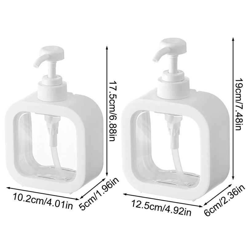 A large-capacity soap dispenser bottle, transparent visible plastic press bottle, suitable for travel, kitchen, bathroom
